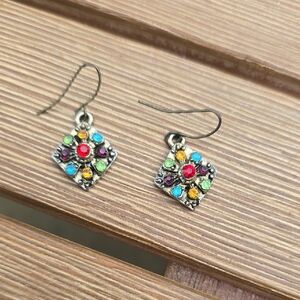 Multicolor Gemstone Dangle Earrings